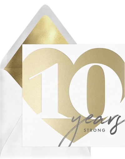 Anniversary invitations: 10 Milestone Heart Invitation