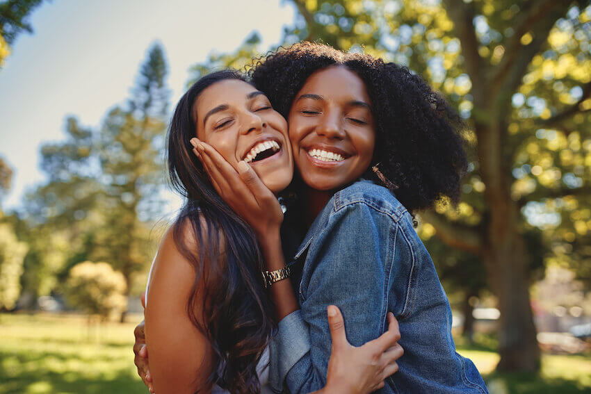 You are appreciated quotes: 2 women happily hugging each other