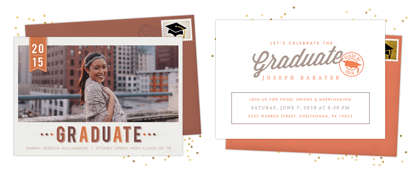 Blog Graduation Invite and Announcements - Confetti