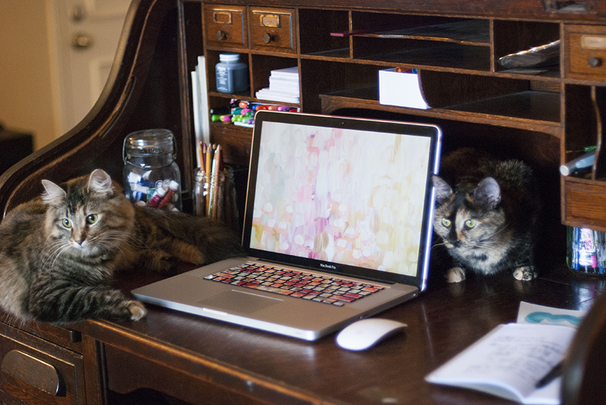 Ashley Ottinger's stationery workspace