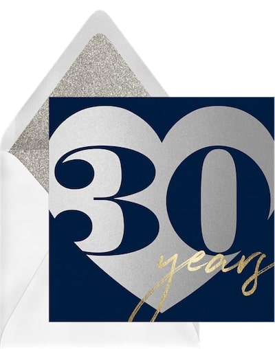 30 Milestone Heart Invitation