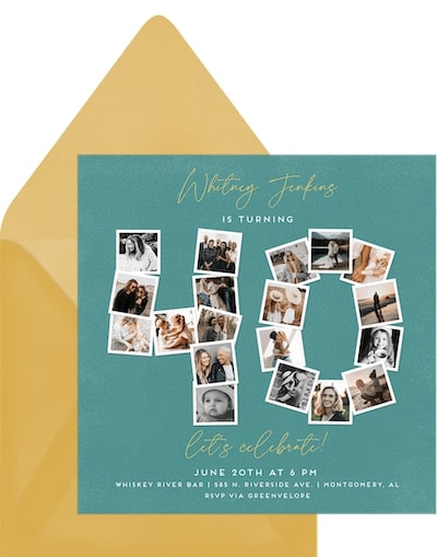 40 Milestone Collage Invitation