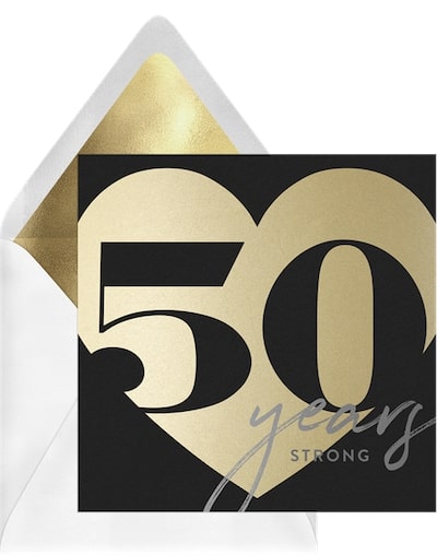 Vow renewal invitations: 50 Milestone Heart Invitation