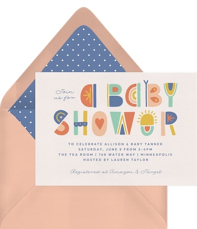Here comes the son baby shower invites: Abstract Baby Invitation