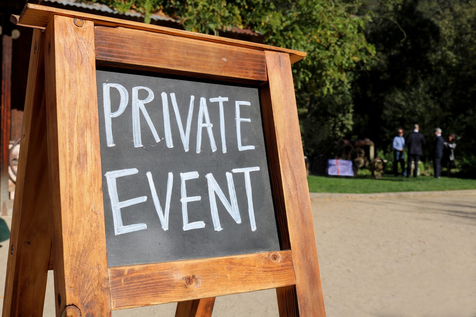 Private event signage at a groundbreaking ceremony