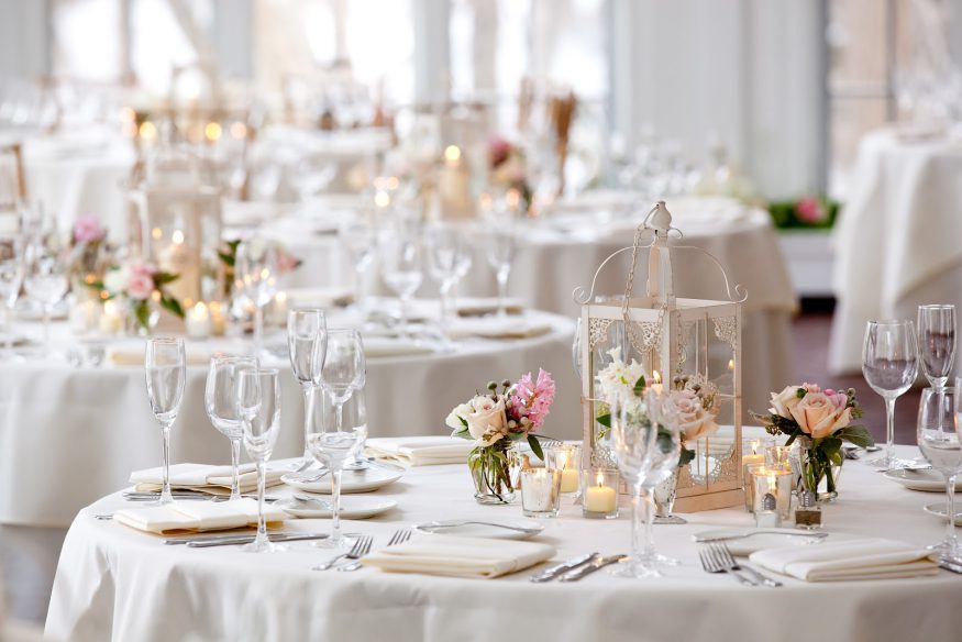 Place settings at a formal event