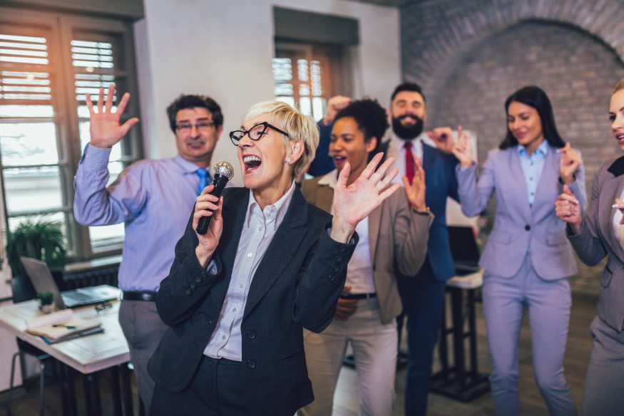 Corporate event ideas: An office karaoke party