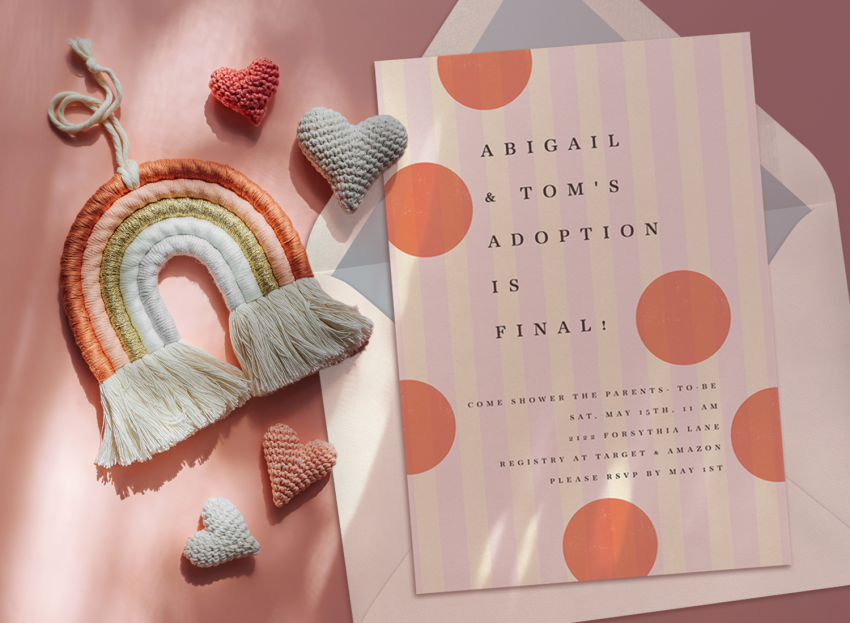 Online adoption shower invitations