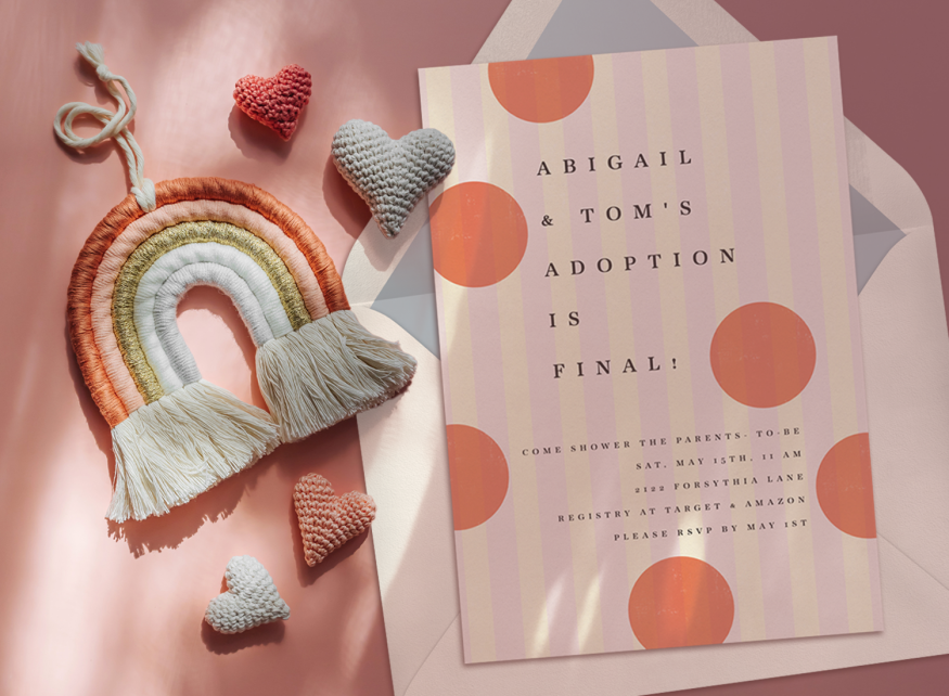 Online adoption shower invitations