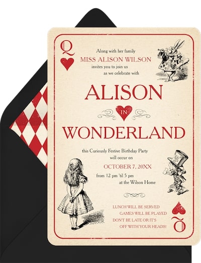 Adventures in Wonderland Invitation