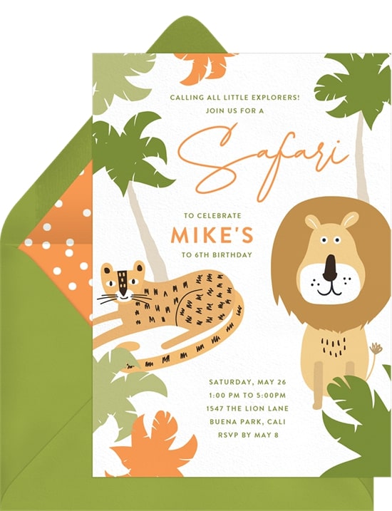 Safari theme party: African Safari Invitation