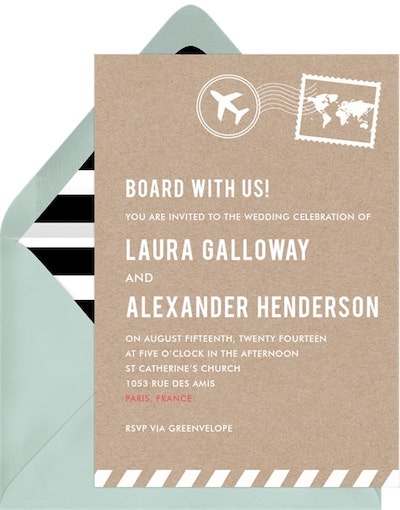 Wedding favor ideas: Airmail Invitation