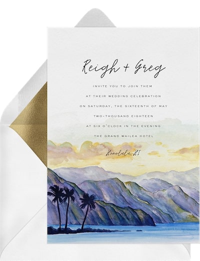 Tropical wedding invitations: Ala Kahaki Invitation