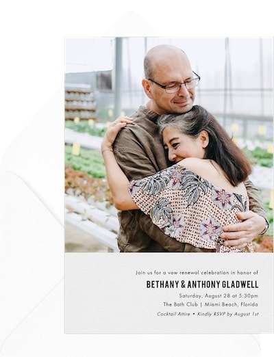 Vow renewal invitations: All You Need is Love Invitation