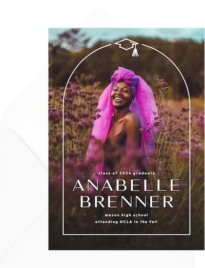 Prom send off invitations: Arched Hat Announcement