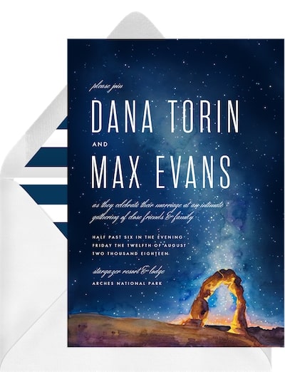 Destination wedding invitations: Arches Invitation