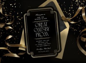 Prom invitations: Art Deco Border Invitation