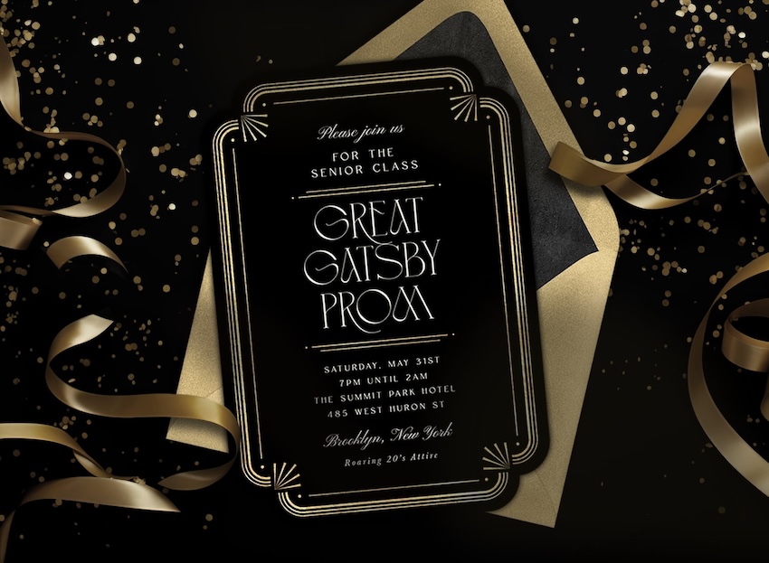 Prom invitations: Art Deco Border Invitation