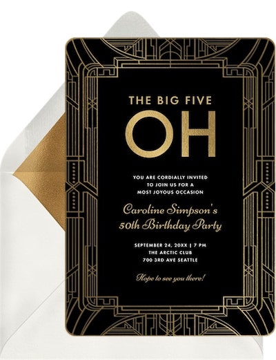 Costume party ideas: Art Deco Milestone Invitation