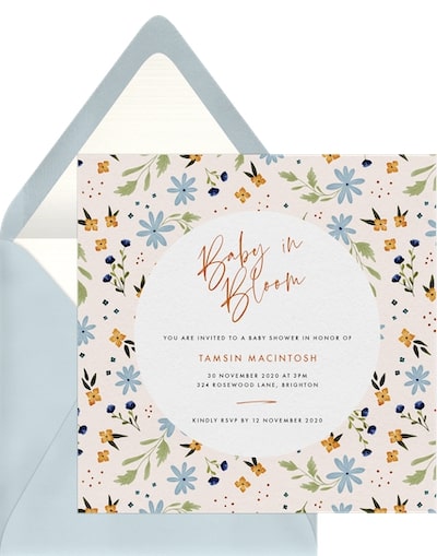Baby In Bloom Invitation