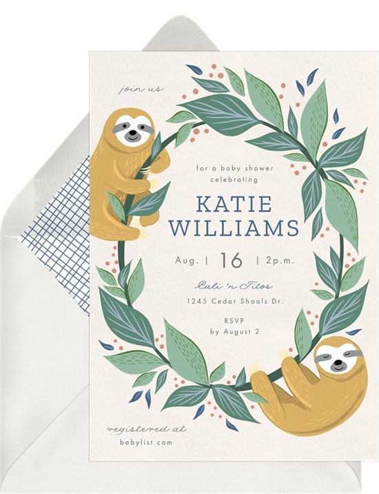 Baby Sloths Invitation