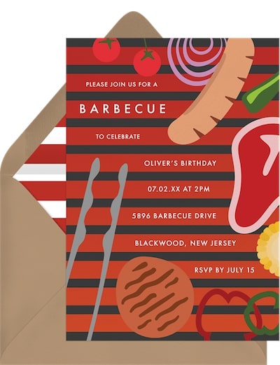 Backyard BBQ Grill Invitation