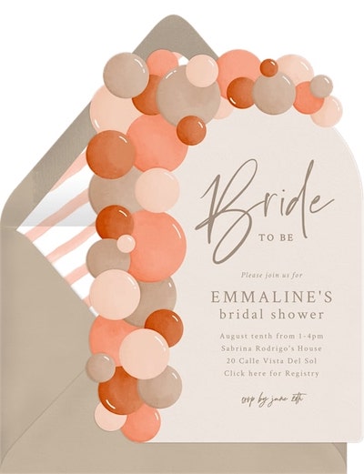 Bridal shower decorations: Balloon Arch Invitation
