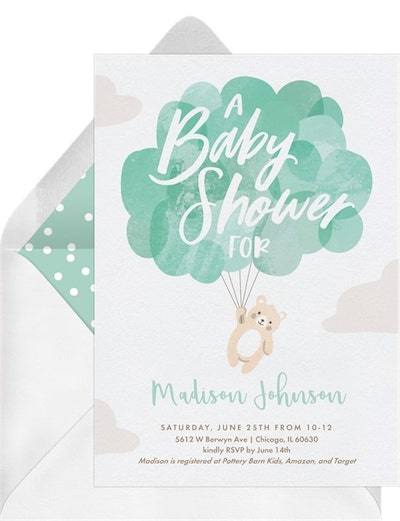 Balloon Bear Invitation
