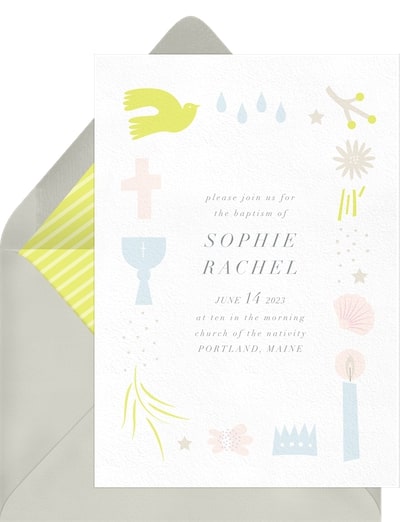 Baptismal Motifs Invitation