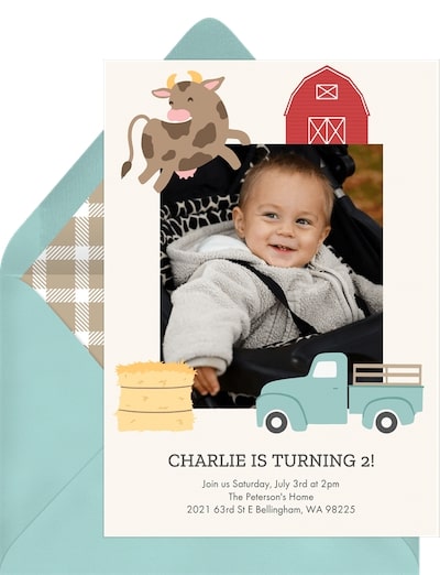 1st birthday invitations: Barnyard Party Invitation