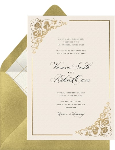 Baroque Corners Invitation