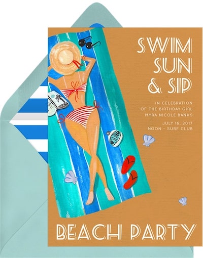 Beach Babe Invitation