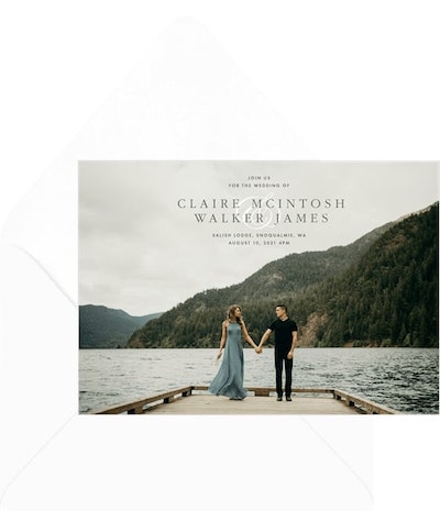 Elopement invitations: Beautiful Ampersand Invitation