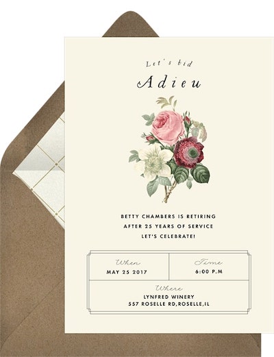 Bid Adieu Invitation
