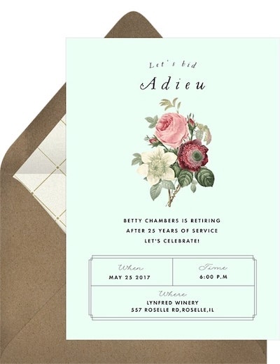 Bid Adieu Invitation