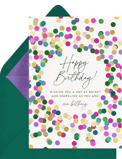 Birthday card ideas for grandma: Birthday Confetti Sparkles Card