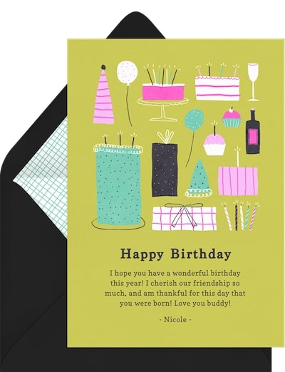Happy belated birthday: Birthday Doodles Card