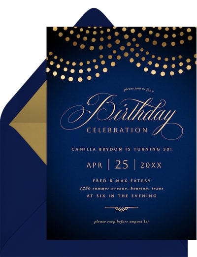 Golden birthday: Birthday Festoons Invitation