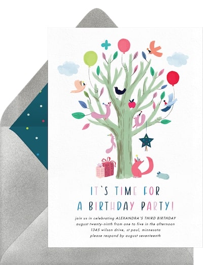 Adoption party ideas: Birthday Tree Invitation