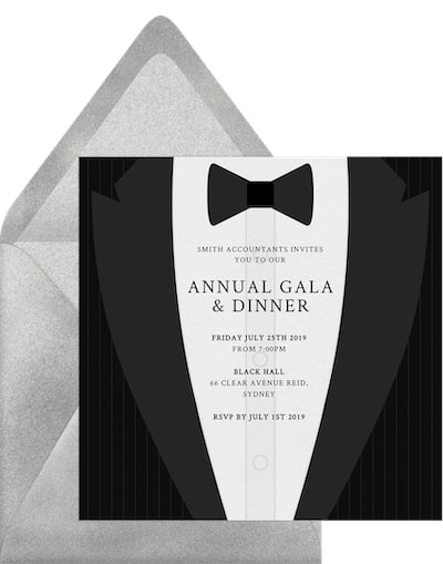 Black Tux Invitation