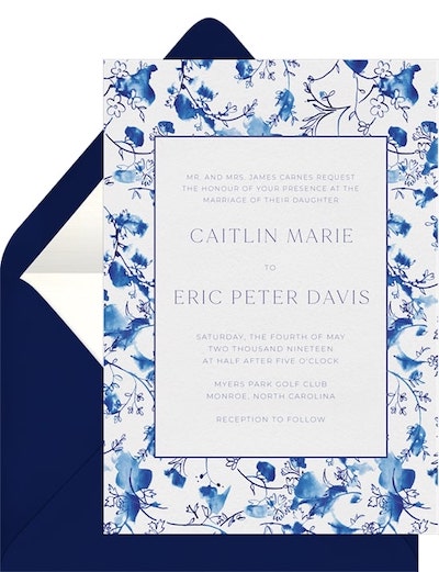 Blue China Invitation