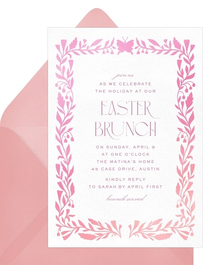 Easter cards: Bluebell Garden Invitation