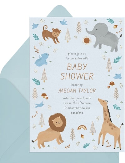 Boho Baby Animals Invitation