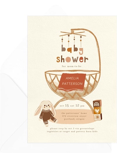 Boho Baby Mobile Invitation