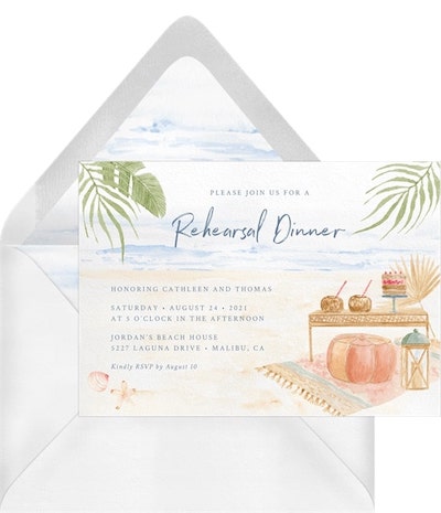 Rehearsal dinner decorations: Boho Beach Party Invitation
