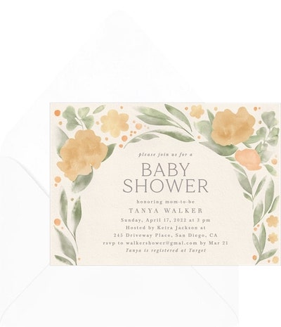 Boho Floral Arch Invitation