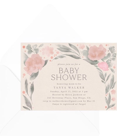 Boho Floral Arch Invitation