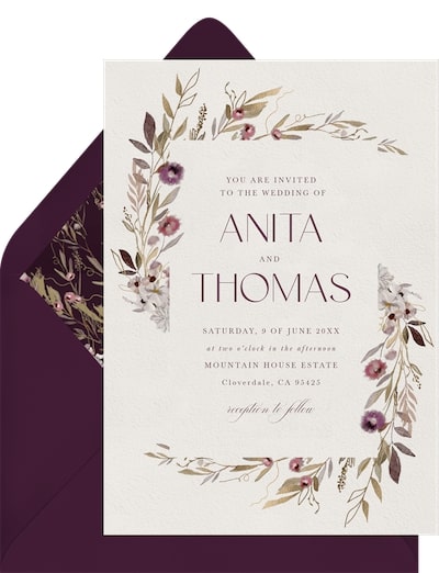 Summer wedding invitations: Boho Frame Invitation