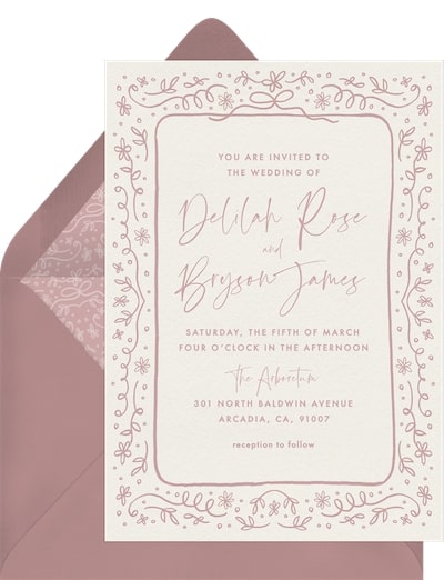 Coquette invitation: Boho Garden Whimsy Invitation
