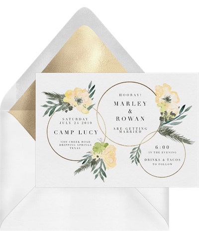Whimsical wedding: Boho Hoops Invitation
